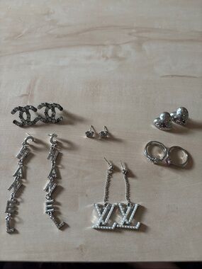 7 pc Silver Crystal jewelry set